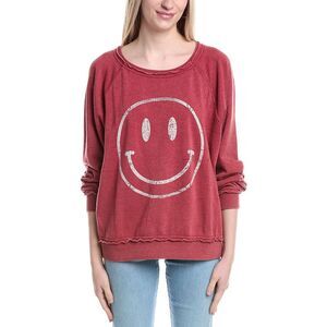 Labiz Womens  Smiley Graphic Pullover, Red